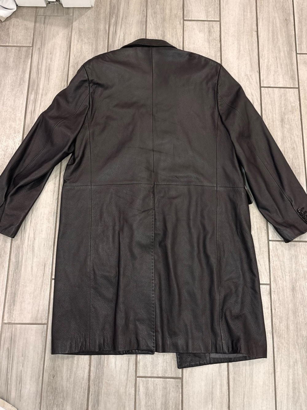 VTG LA MATTA Black Lambskin Leather Trench Coat Men’s IT 60 US 50 Made In Italy - Picture 9 of 12